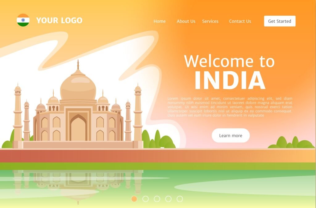 website development banner mockup about India